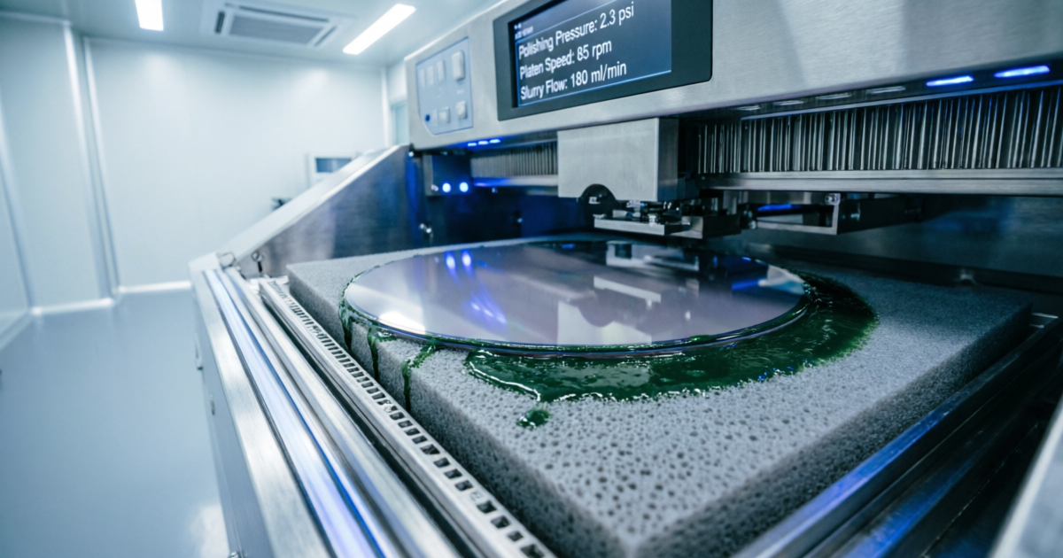 Semiconductor wafer CMP polishing with chromium oxide green