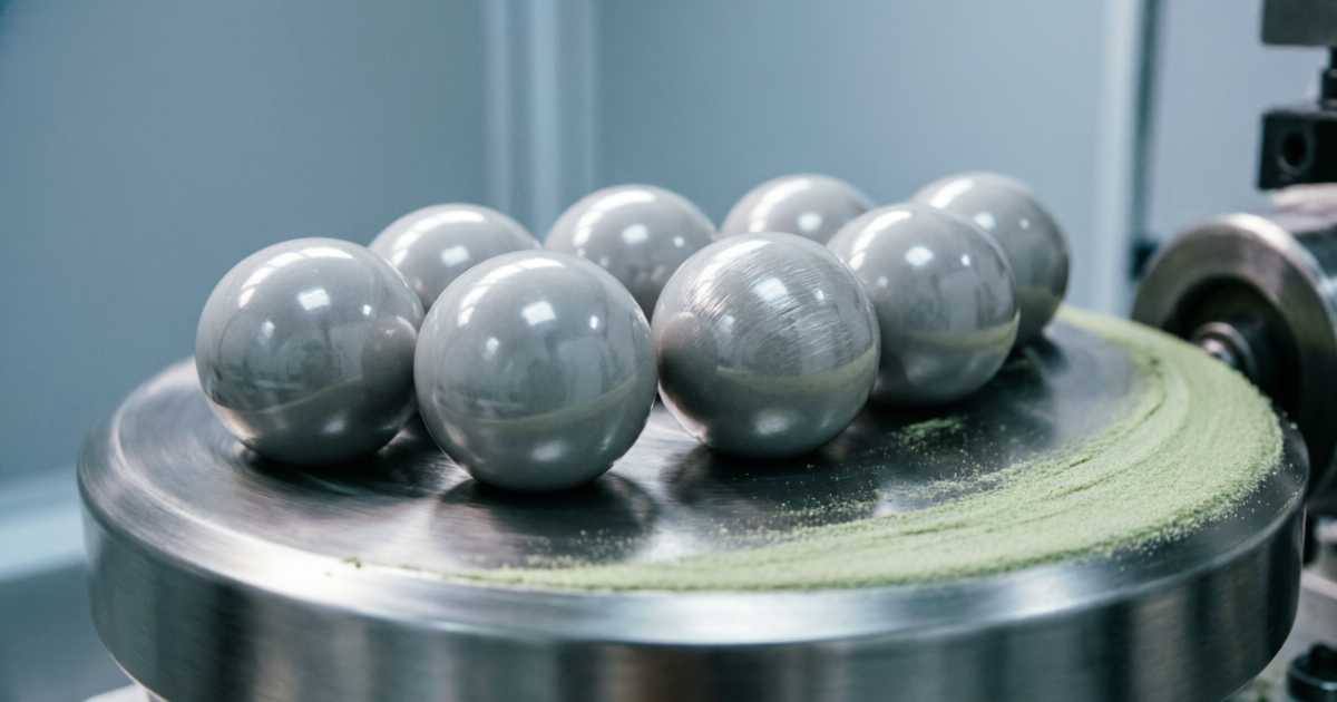 Silicon nitride ceramic bearing polishing with chromium oxide green